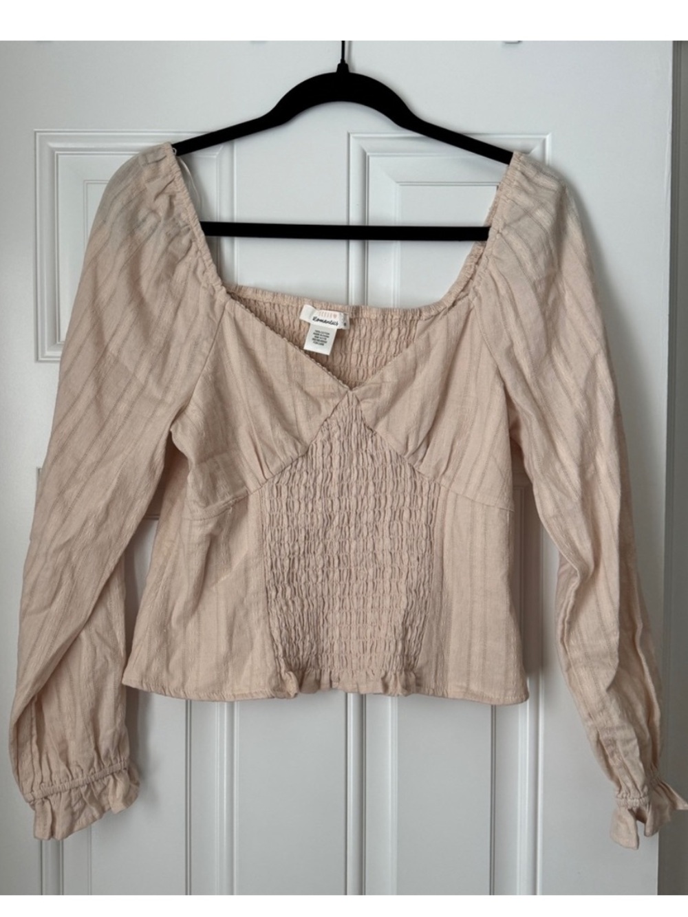 Beige Peasant Top